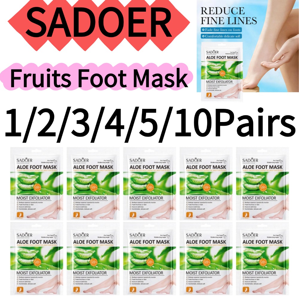 Foot Mask Peeling - SADOER 1/2/3/4/5/10ペア フルーツフットマスク 保湿フットピーリングマスク 角質除去 フットスパ
