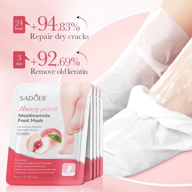 Foot Mask Peeling - 1ペア SADOER フルーツフットマスク 保湿フットピーリングマスク 角質除去 フットスキンケア