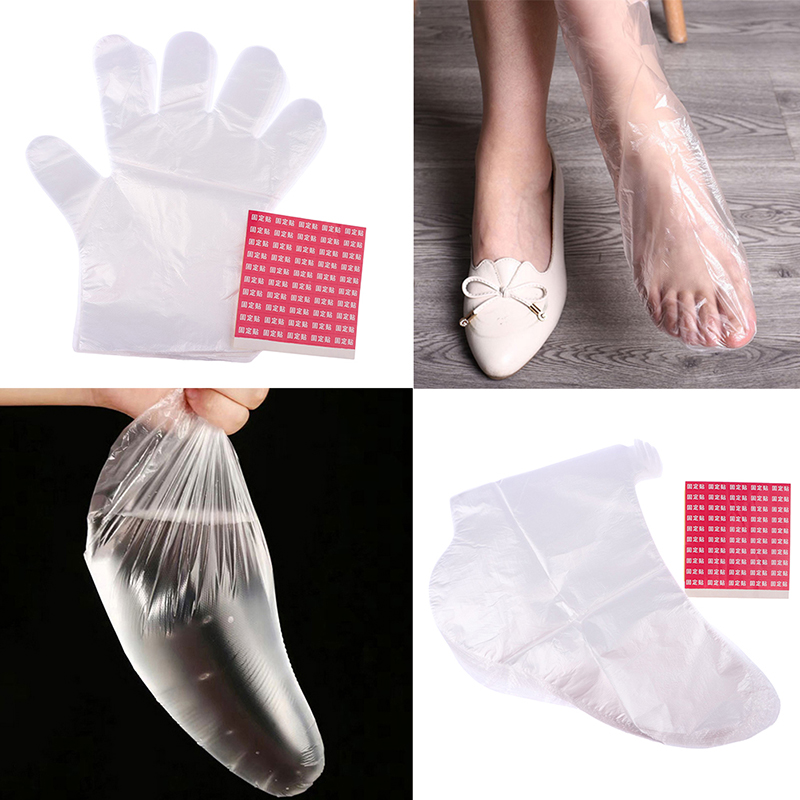 100 個使い捨て PE 空の手袋フットカバー透明靴カバーパ - Foot Mask Peeling のレビューと価格